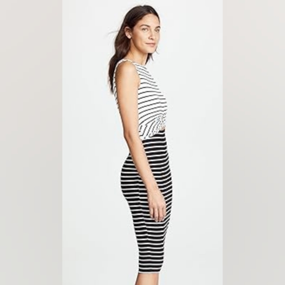 Bailey 44 Monochrome Striped Dress Womwn's Size Small Black White Active Summer - Picture 2 of 8